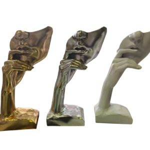 Scultura moderna mani su bocca