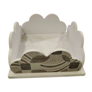 Porta tovaglioli in legno bianco, beige, tortora, grigio