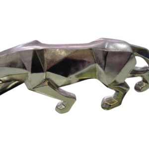 Scultura pantera argento con glitter
