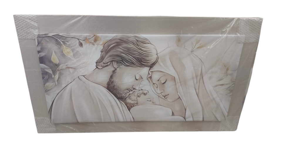 Quadro capezzale sacra famiglia tortora 120x70