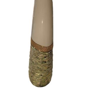 Vaso bianco oro con strass