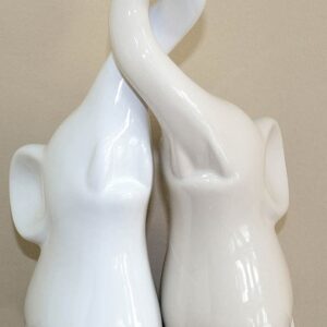 Coppia elefanti bianco tortora h34
