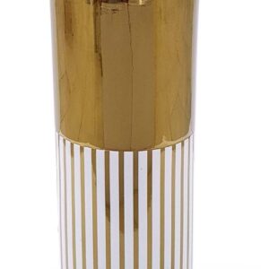 Vaso cilindrico oro e bianco