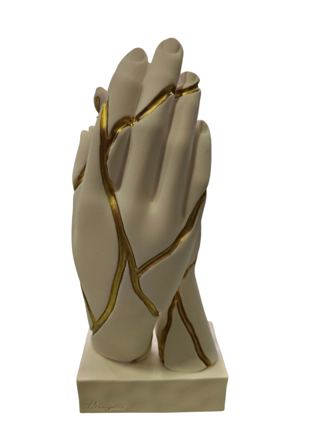 Bongelli scultura mani bianche dettagli oro