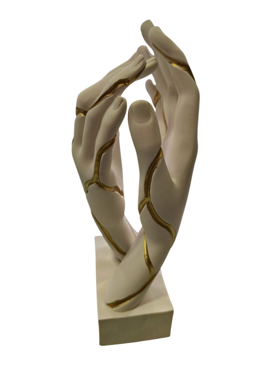 Bongelli scultura mani bianche dettagli oro - immagine 2