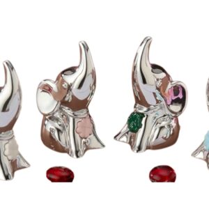 Bomboniera elefante in argento con quadrifoglio