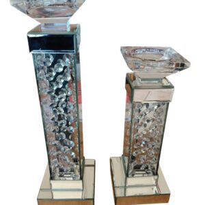 Candelabri con cristalli effetto specchiato