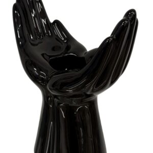 Vaso Nero scultura mani h25cm