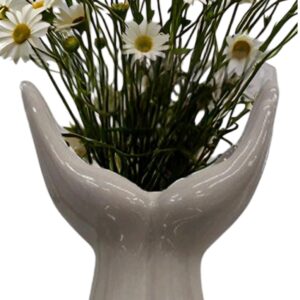 Vaso tortora scultura mani h 25 cm