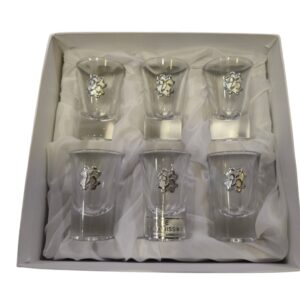 Novità bomboniere venticinquesimo anniversario set 6 pz bicchierini liquore