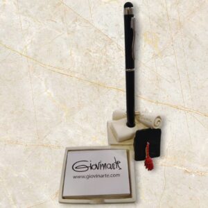 Porta post-it laurea con penna bomboniera