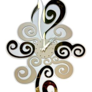 Orologio moderno beige bianco e plexi oro