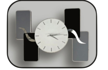 Orologio moderno design grigio nero bianco - immagine 2