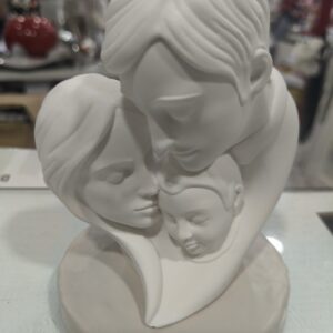 Sacra famiglia scultura bianco tortora