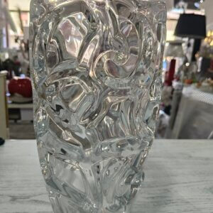 Vaso in cristallo a rilievo h 30 cm