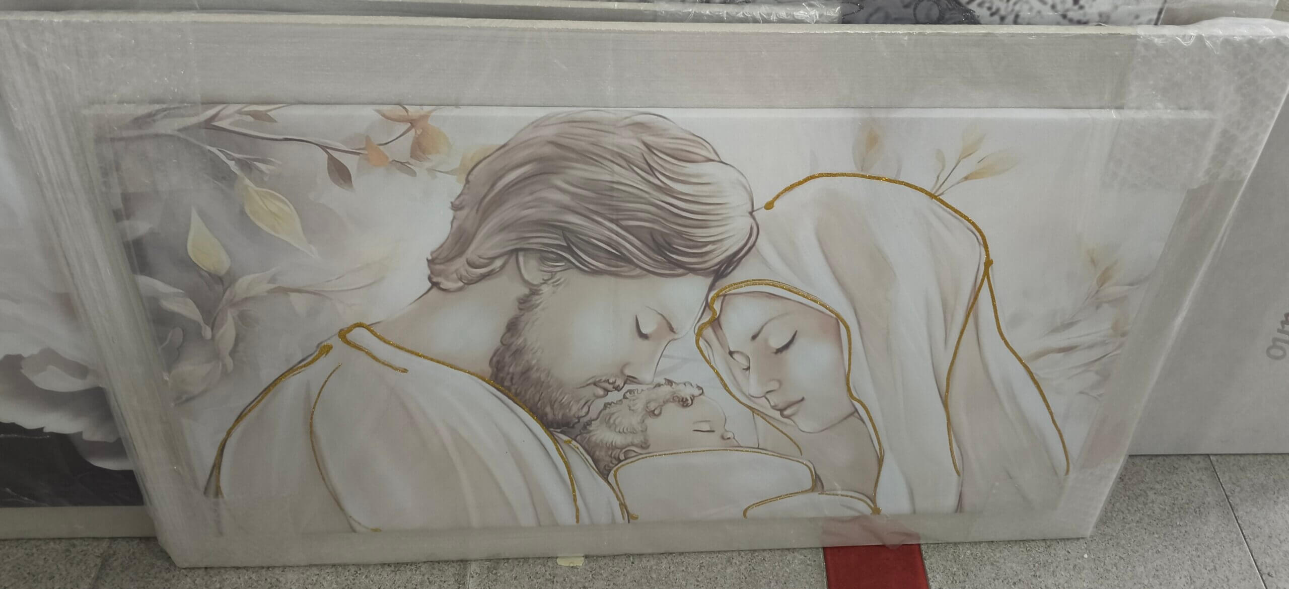 Quadro capezzale sacra famiglia perla