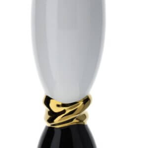 Vaso moderno bianco oro e nero h36 cm