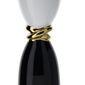 Vaso moderno bianco oro e nero h41 cm