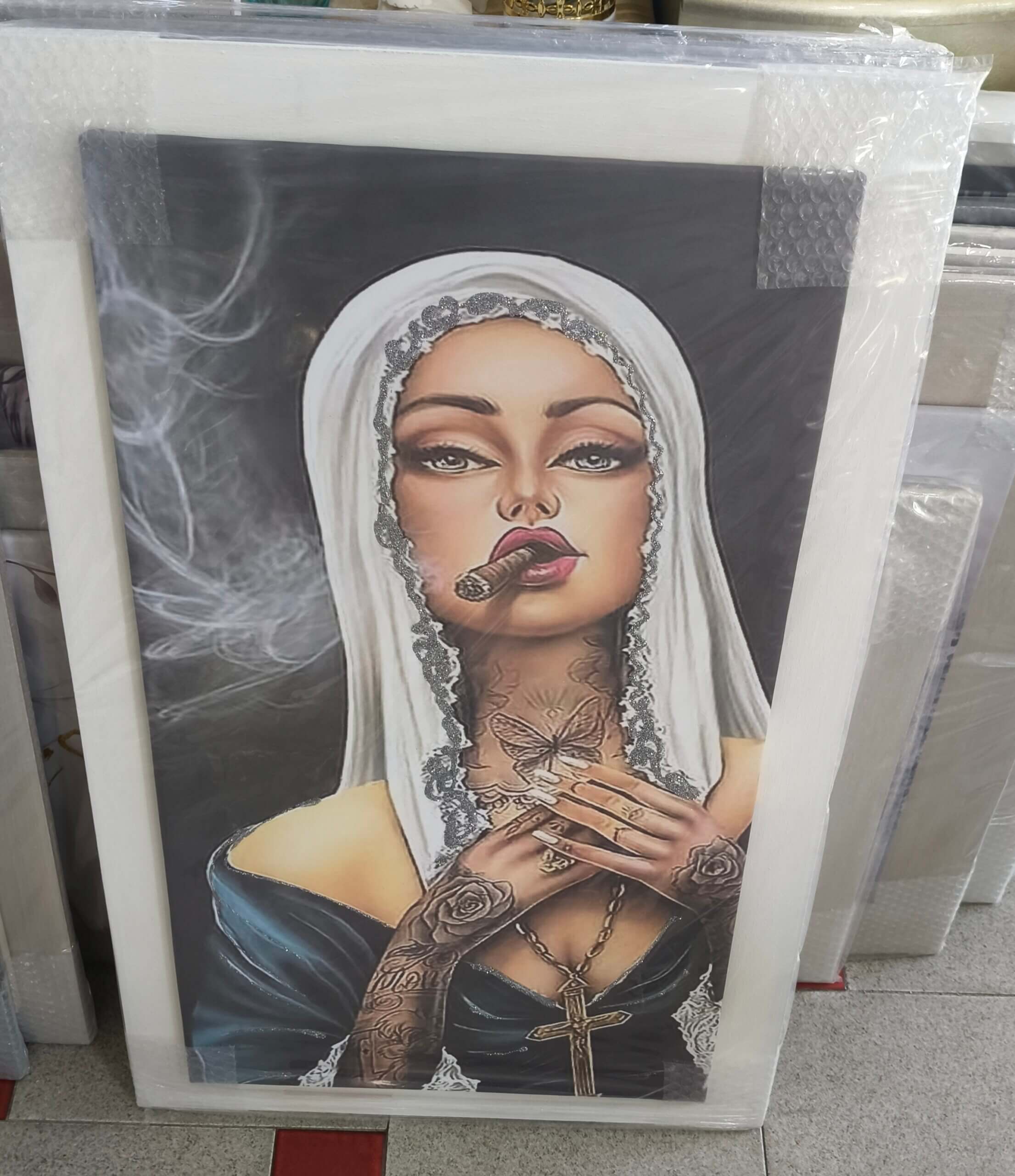 Quadro moderno donna art chicana