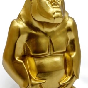 Statua Gorilla colore oro h 30 cm