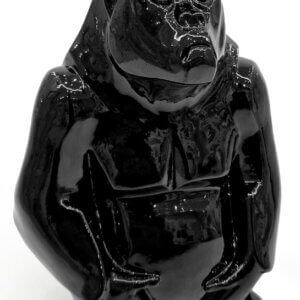 Statua Gorilla colore nero h 30 cm