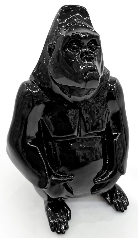Statua Gorilla colore nero h 30 cm