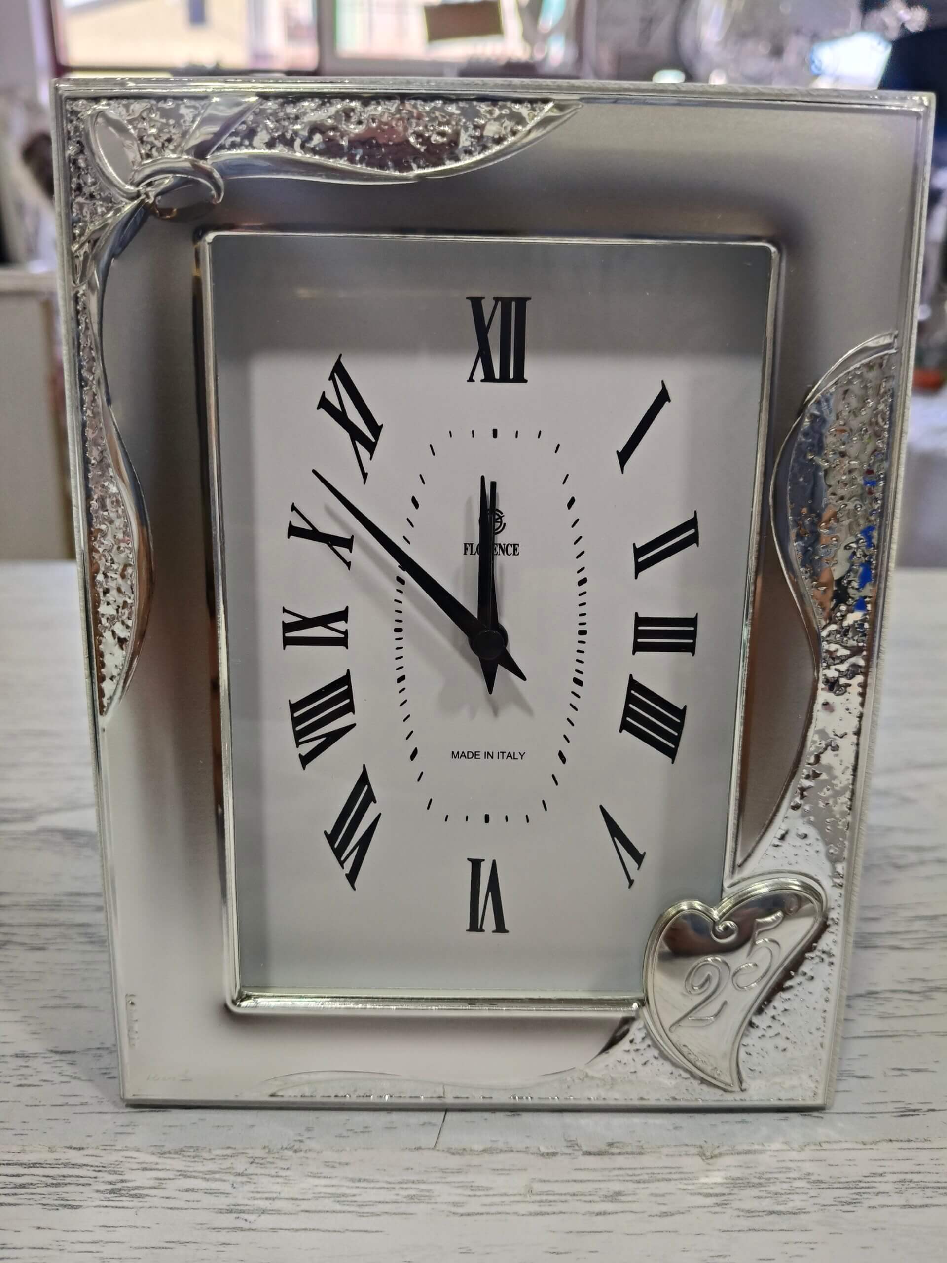 Orologio da tavolo 25°anniversario in argento