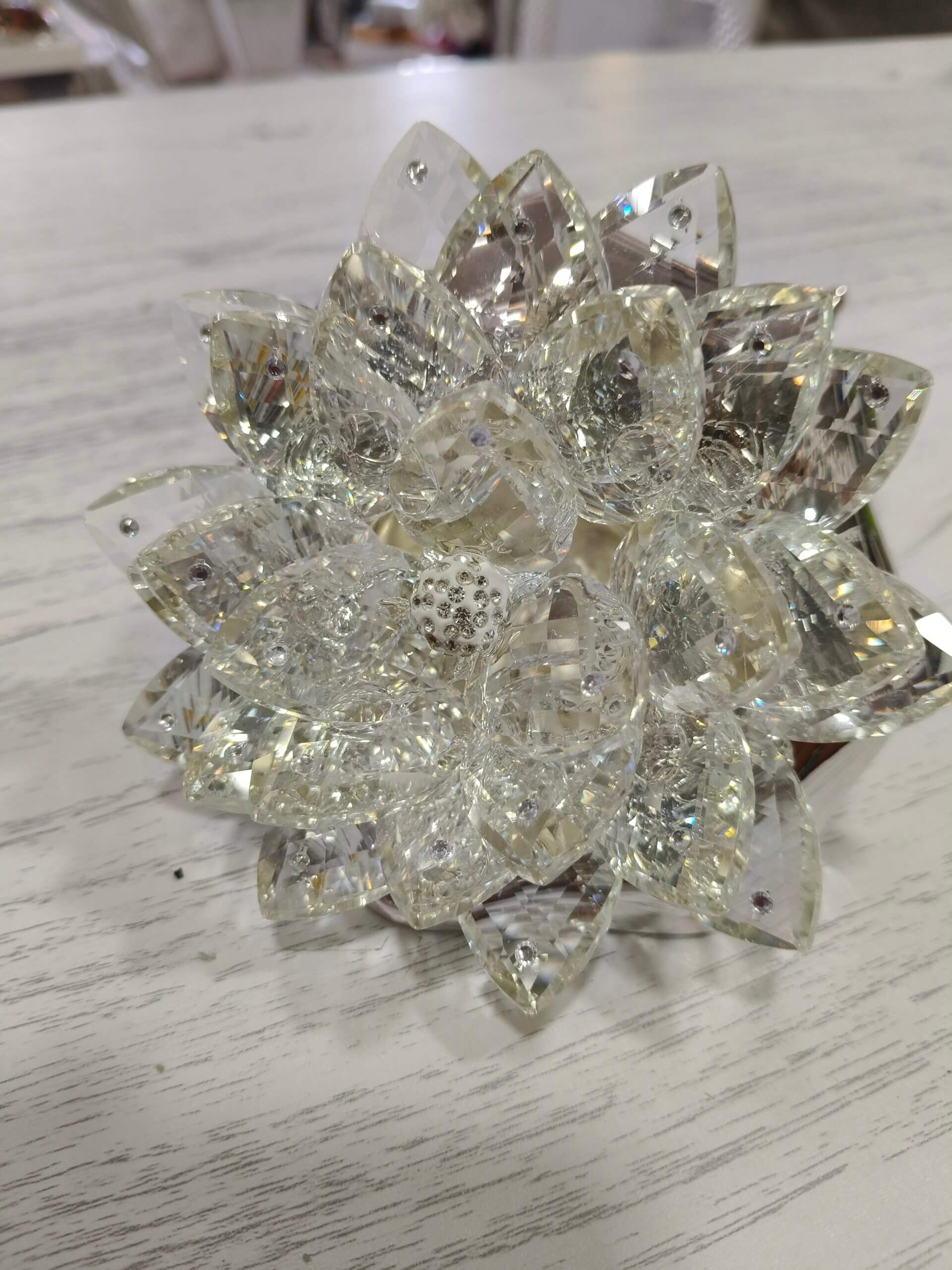 Cornucopia in argento e fiore in cristallo - immagine 2