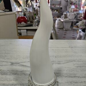 Corno portafortuna bianco base argento h 21 cm Valenti argenti