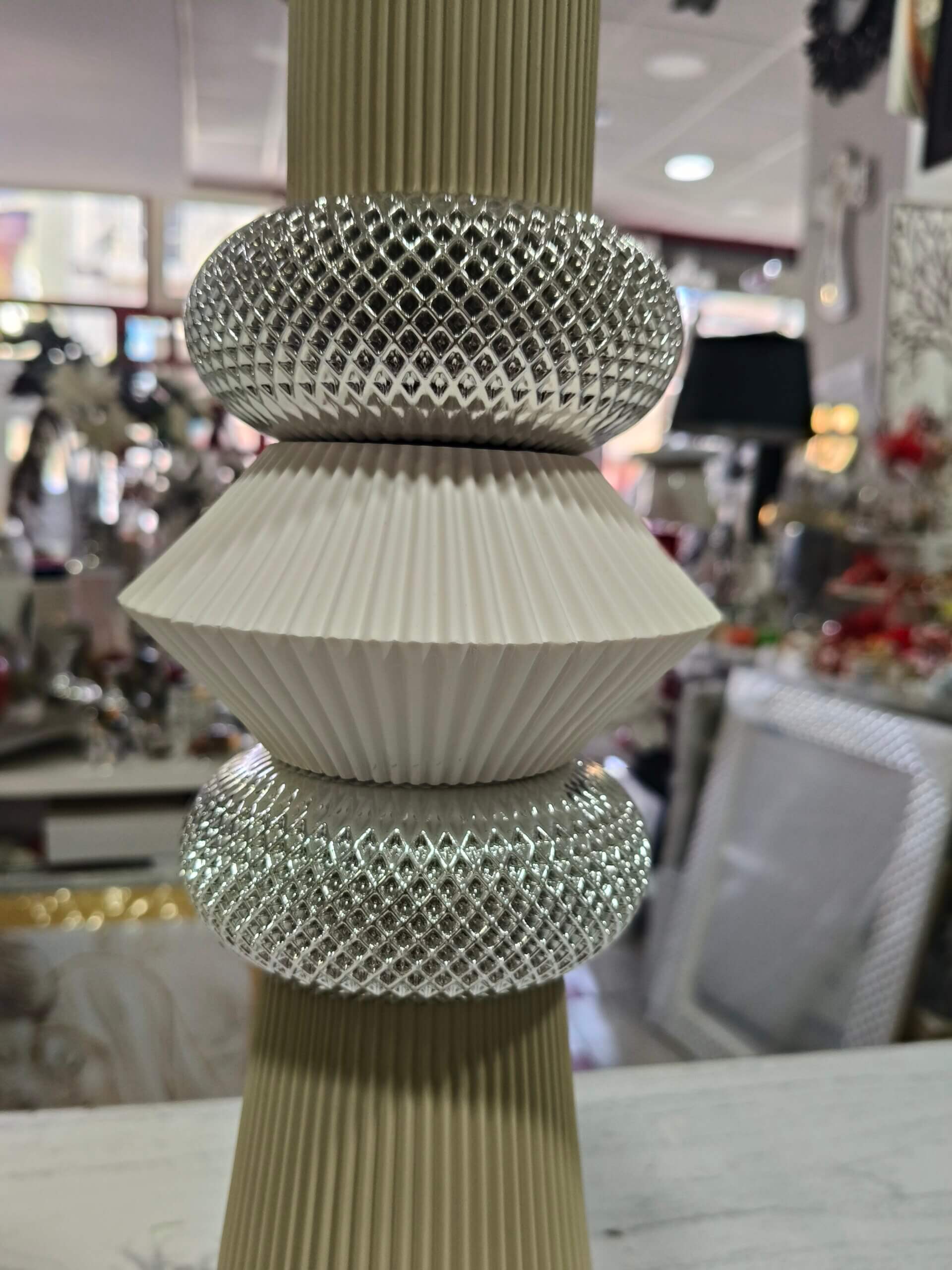 Bongelli vaso tortora argento bianco h 39 - immagine 5