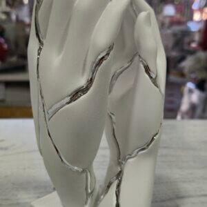 Scultura mani crepe bianco argento Bongelli preziosi h22 cm