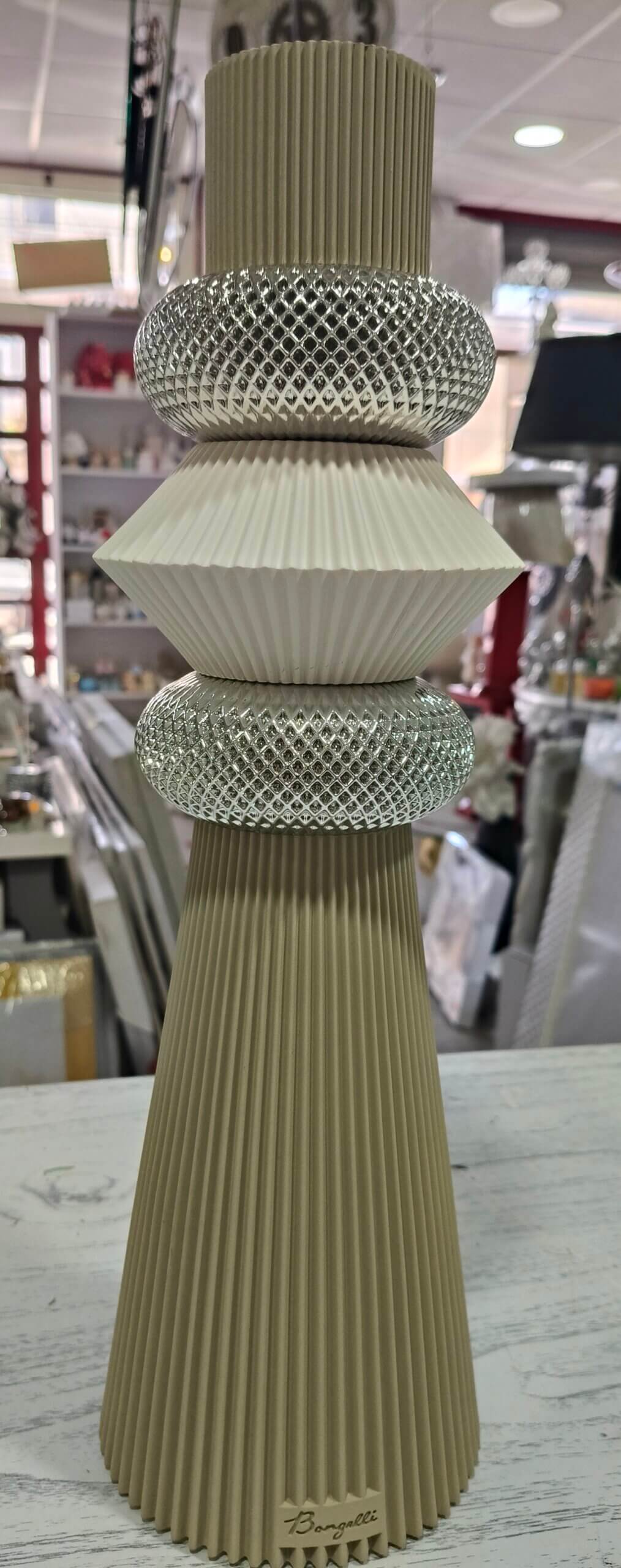 Bongelli vaso tortora argento bianco h 39