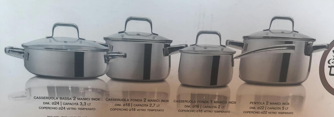 Batteria di pentole 8 PZ Brandani - immagine 2